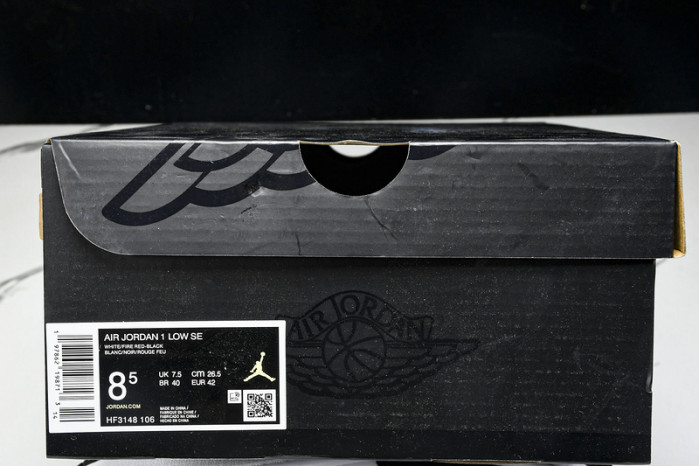Air Jordan 1 Low SE White Fire Red Black Matte Silver HF3148-106
