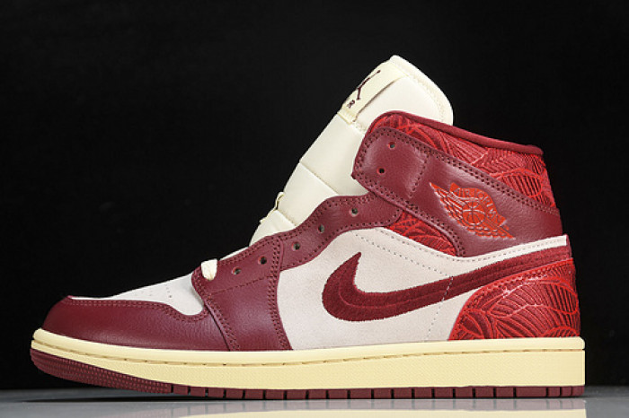 Air Jordan 1 Mid SE Tiki Leaf Team Red (Women's)  DZ2820-601