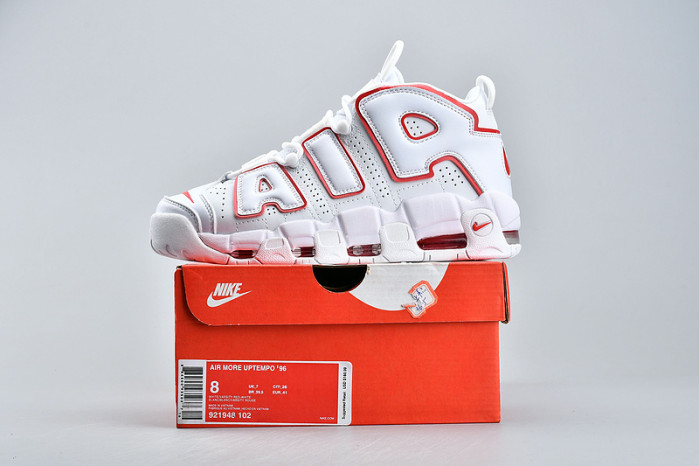 Air More Uptempo White Varsity Red Outline  921948-102